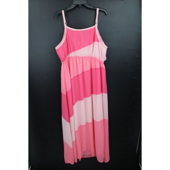 Torrid Tiered Shear Lined Maxi Dress Shades of Pink Plus Size Women's 2 2X - Picture 5 of 9